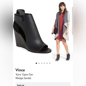 Vince, Kara, Black, Open Toe Booties, 8.5 WORN ONCE